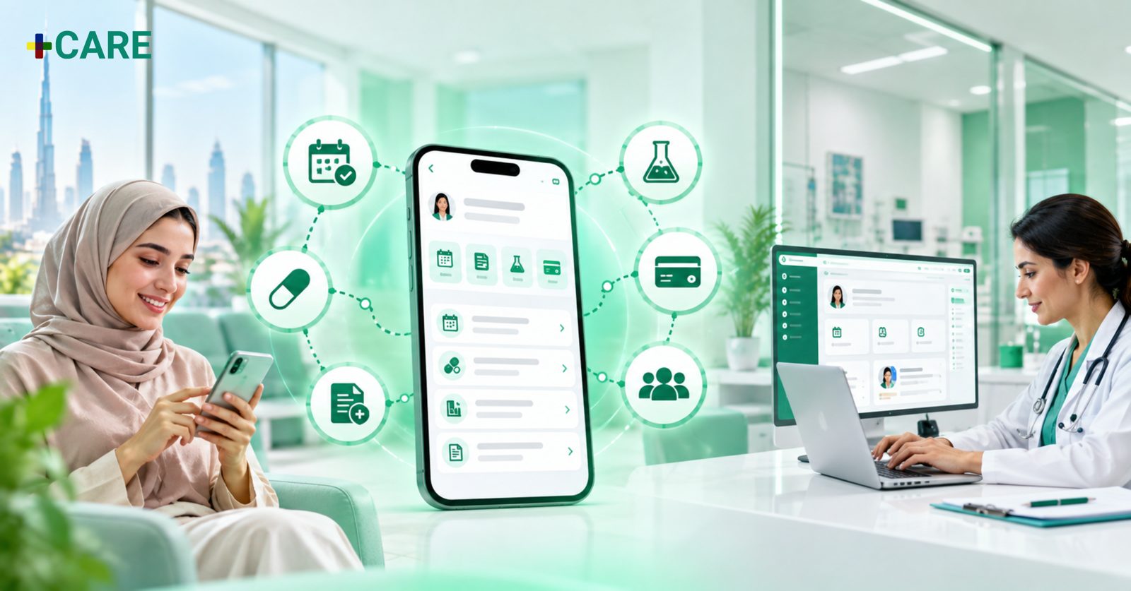 Patient portal UAE on the Care by Freit app